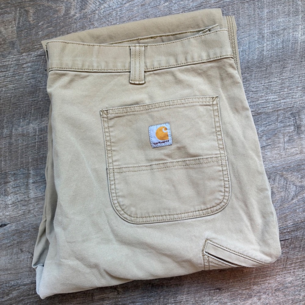 Carhartt Rugged Flex Canvas Work Pants 44x28 Relaxed Fit Tan Utility 102291